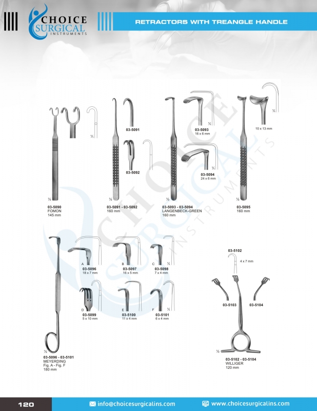 Hooks, Retractors, Spatulas, Spreaders, Abdominal Retractors